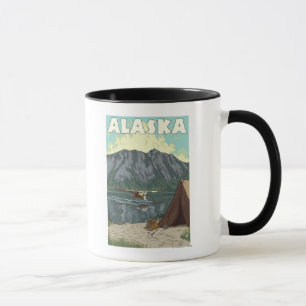 Mug Affiche d'avion de Bush et de Vintage voyage de