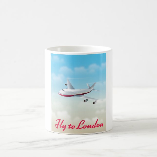 Mug Affiche d'avion Fly To London (Centre)