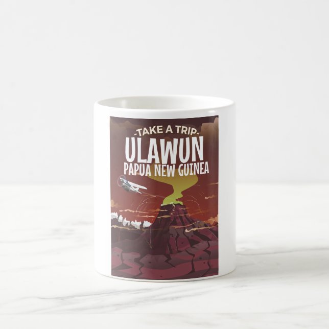 Mug Affiche de bande dessinée vintage d'Ulawun Papouas (Centre)