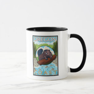 Mug Affiche de castor et de voyage de