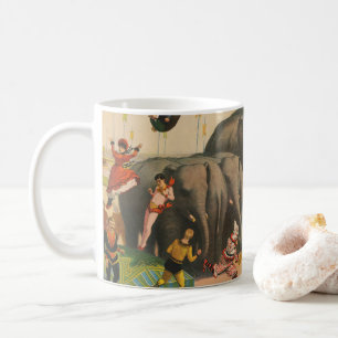 Mug Affiche De Cirque D'acrobates Qui Sautillent Sur L