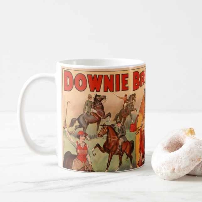 Mug Affiche De Cirque Montrant De Nombreux Chevaux Fai (Avec donut)