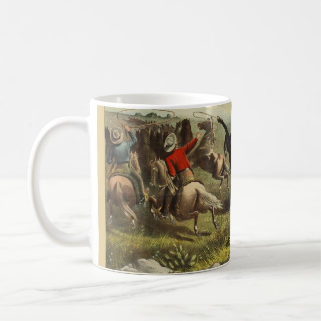 Mug Affiche de cow-boy de l'Ouest sauvage de Buffalo B (Gauche)