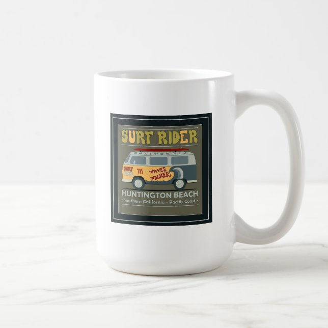 Mug Affiche de Huntington Beach de cavalier de surf (Droite)