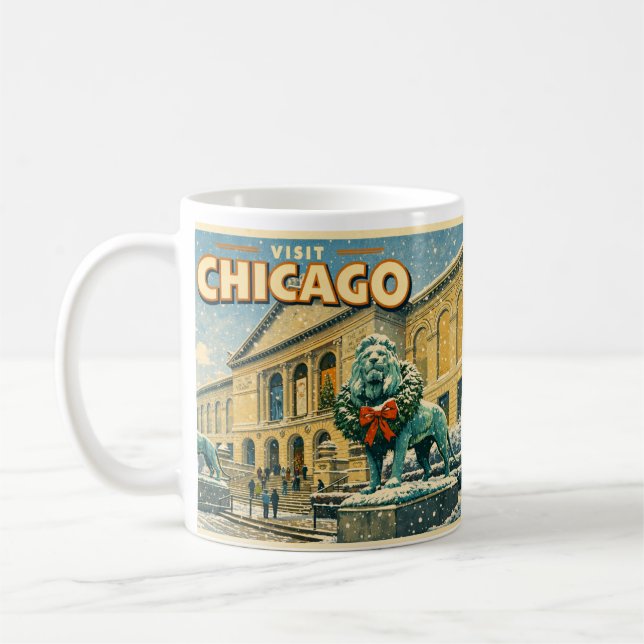 Mug Affiche de l'Institut d'Art de Chicago en hiver (Gauche)