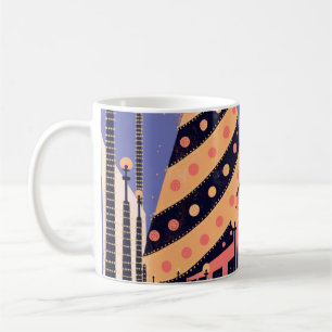 Mug Affiche de Noël Rétro avec Palmier à Los Angeles