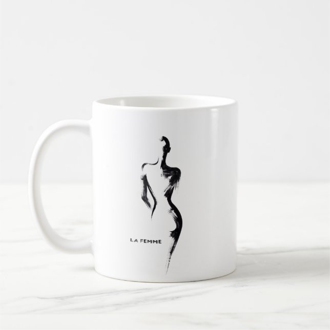 Mug Affiche de peinture simple gouache La Femme 01 (Gauche)