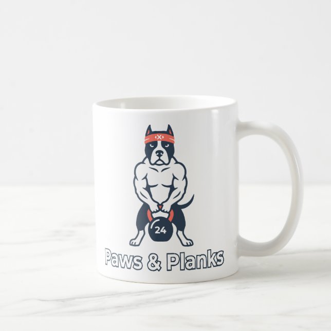 Mug Affiche de salle de sport Chien musclé Paws & Plan (Droite)