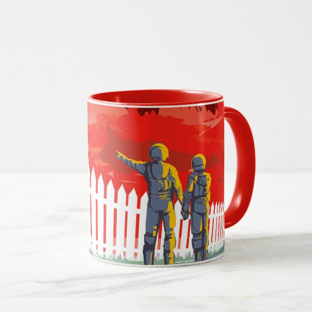 Mug Affiche de science-fiction de voyage futur de la N (Devant droit)