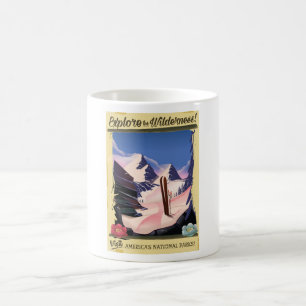 Mug Affiche de ski Explore the Wilderness!