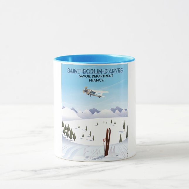 Mug Affiche de ski Saint-Sorlin d'Arves France (Centre)