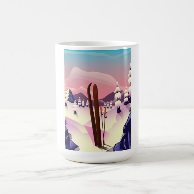 Mug Affiche de ski vintage (Centre)