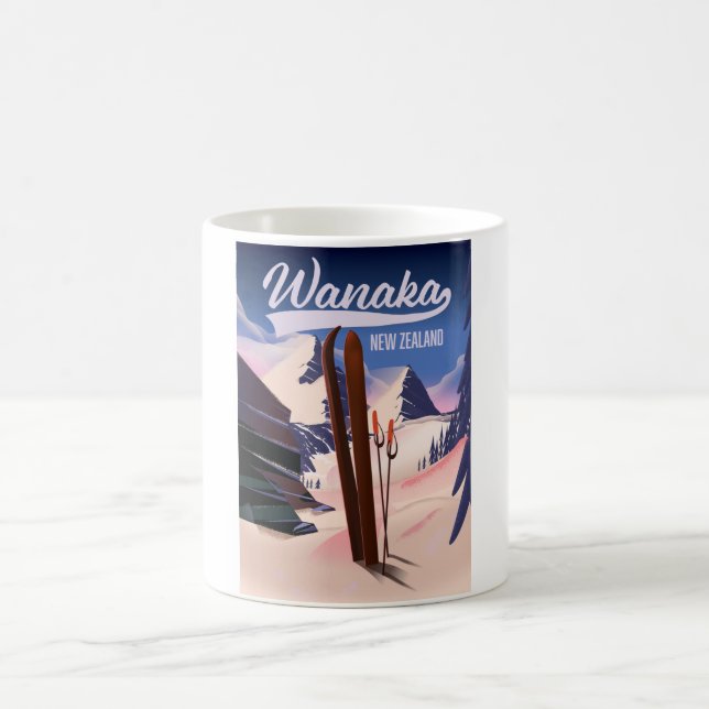Mug Affiche de ski Wanaka Nouvelle-Zélande (Centre)