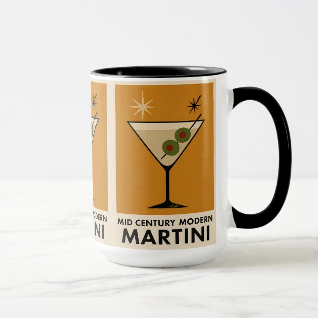 Mug Affiche de style milieu du siècle moderne Martini (Droite)