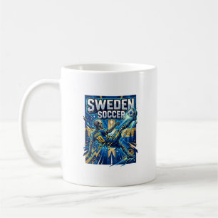 Mug Affiche de style squelette de foot suédois Nations