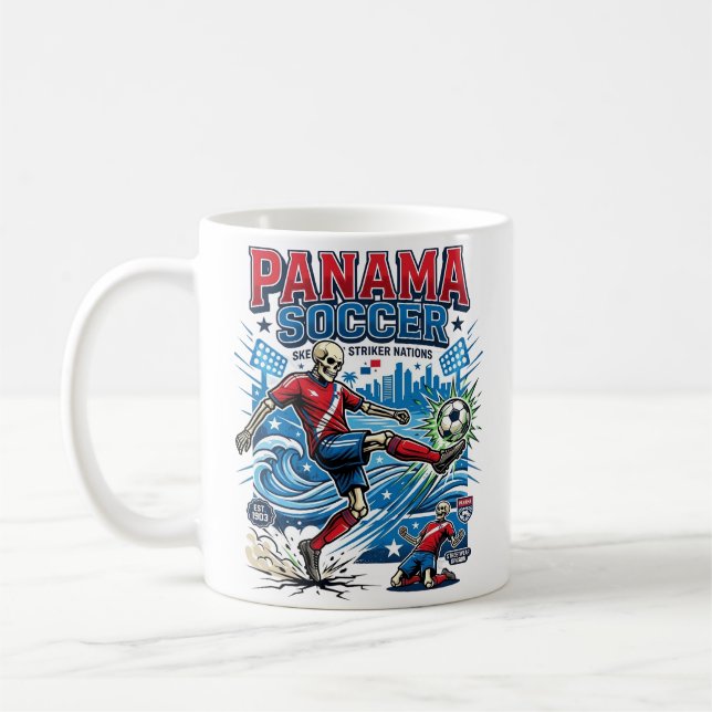 Mug Affiche de style squelette de football de Panama N (Gauche)