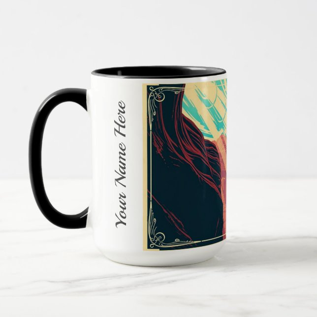 Mug Affiche de style WPA du parc national de Zion, vin (Gauche)