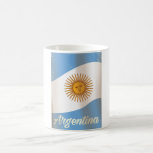 Mug Affiche de vacances du drapeau national d'Argentin