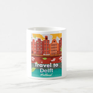 Mug Affiche de voyage à Delft Hollande