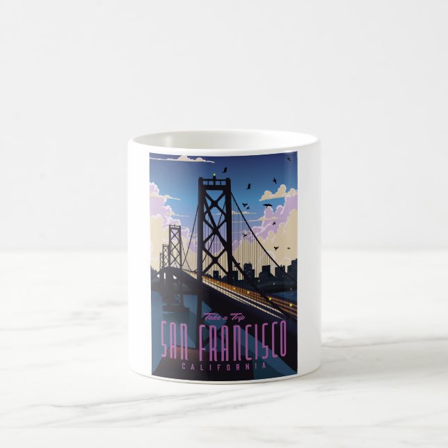 Mug Affiche de voyage à San Francisco (Centre)