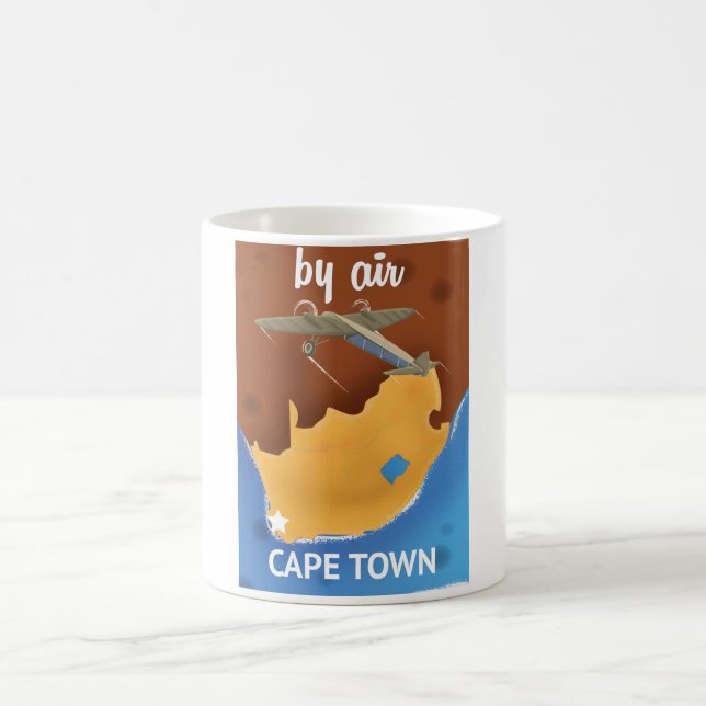 Mug Affiche de voyage au Cap Afrique du Sud (Centre)