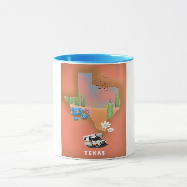 Mug Affiche de voyage au Texas (Centre)