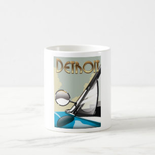 Mug Affiche de voyage automobile vintage de Détroit Mi