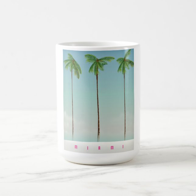 Mug Affiche de voyage aux palmiers de Miami, Floride. (Centre)