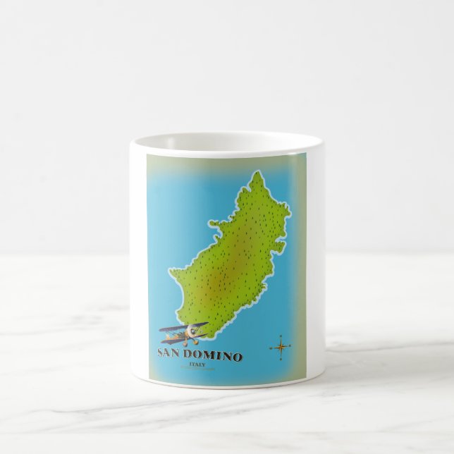 Mug Affiche de voyage carte Elba Italie (Centre)