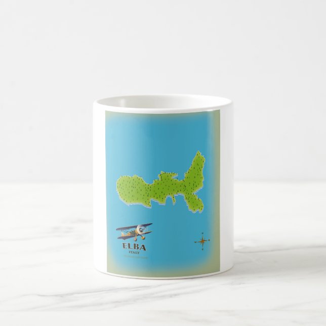 Mug Affiche de voyage carte Italie Elbe (Centre)