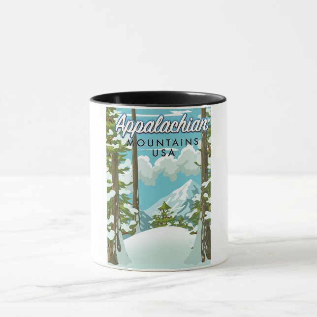 Mug Affiche de voyage dans les montagnes Appalaches (Centre)