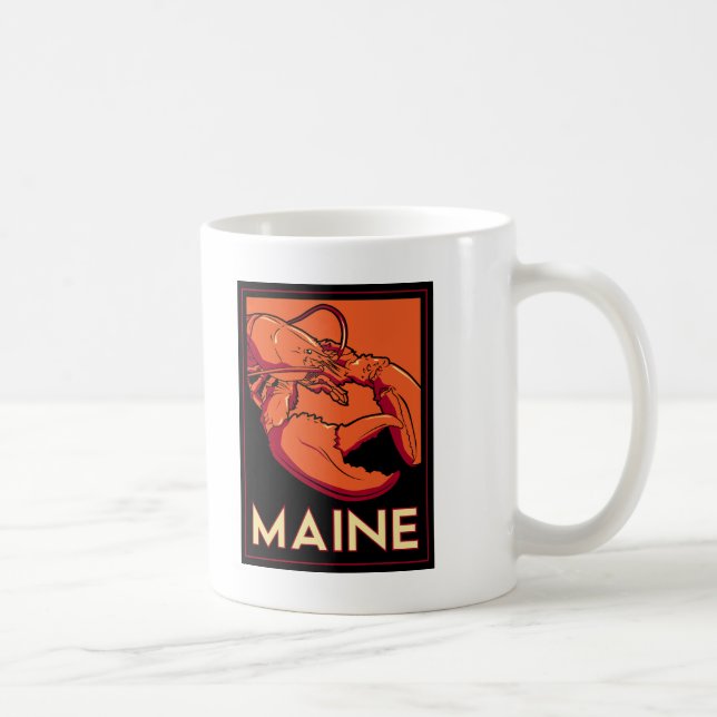 Mug Affiche de voyage d'art déco du Maine rétro (Droite)