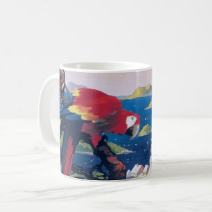 Mug Affiche De Voyage D'Avion De Mer Survolant Les Car