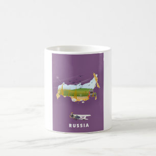 Mug Affiche de voyage de carte russe