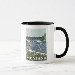 Mug Affiche de voyage de FishermanMontanaVintage de