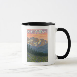 Mug Affiche de voyage de FlowersWyomingVintage de