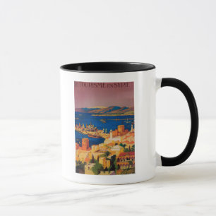 Mug Affiche de voyage de Français, voyageant en Syrie