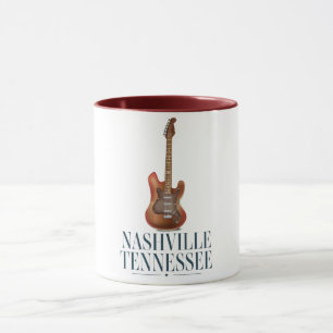 Mug Affiche de voyage de guitare Nashville Tennessee
