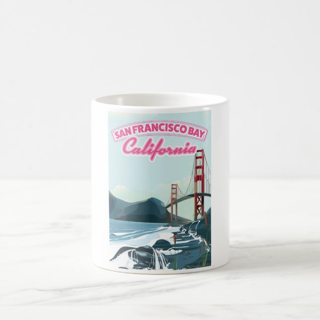 Mug Affiche de voyage de la baie de San Fransisco (Centre)