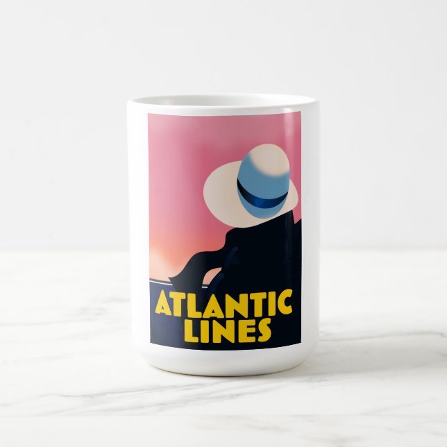 Mug Affiche de voyage de la compagnie de croisière Atl (Centre)