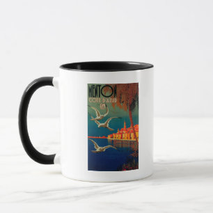 Mug Affiche de voyage de la Côte d'Azur # 1