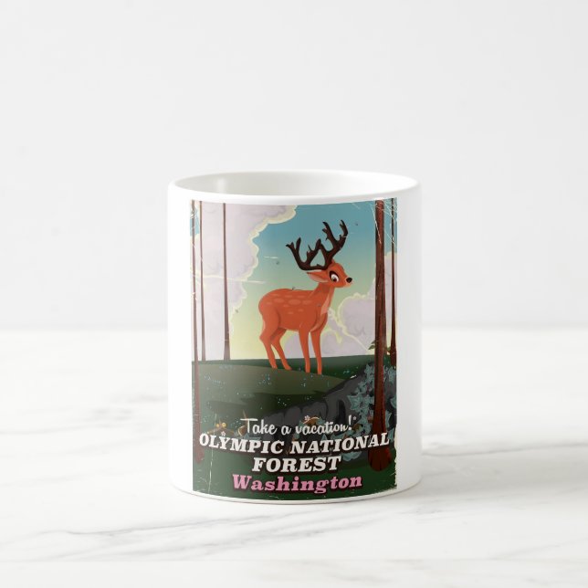 Mug Affiche de voyage de la forêt nationale Olympique  (Centre)