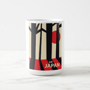Mug Affiche de voyage de la forêt vintage Japon.