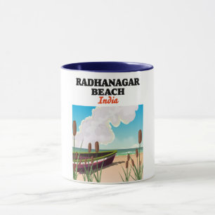 Mug Affiche de voyage de la plage de Radhanagar en Ind