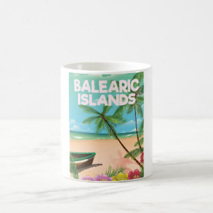 Mug affiche de voyage de la plage des îles Baléares