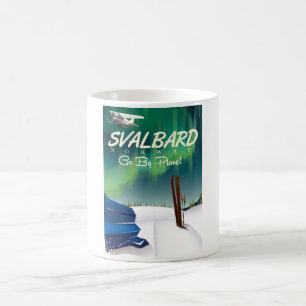 Mug affiche de voyage de lumières du nord du Svalbard