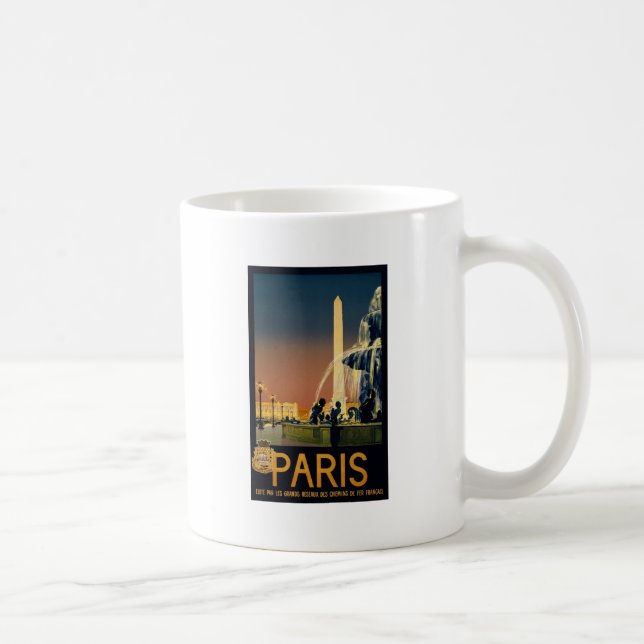 Mug Affiche de voyage de Paris pour les réseaux (Droite)