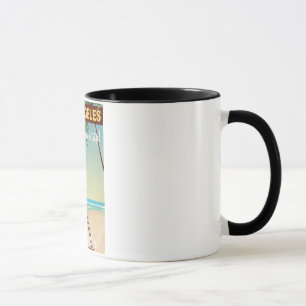Mug Affiche de voyage de plage d'appareil photo vintag