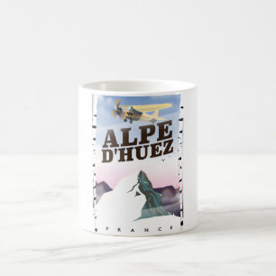 Mug Affiche de voyage de ski à Alpe d'Huez, France