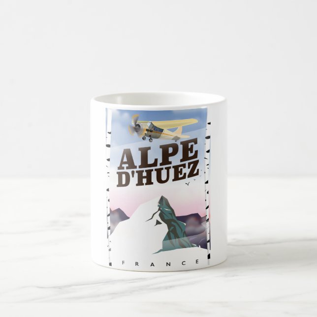 Mug Affiche de voyage de ski à Alpe d'Huez, France (Centre)